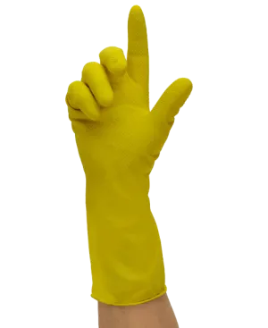 Guanto casalingo giallo floccato XL