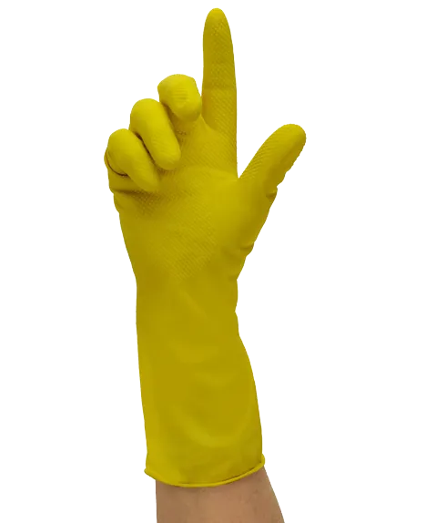 Guanto casalingo giallo floccato XL