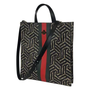 Gucci GG Supreme Caleido Web Tote with Bee Accent