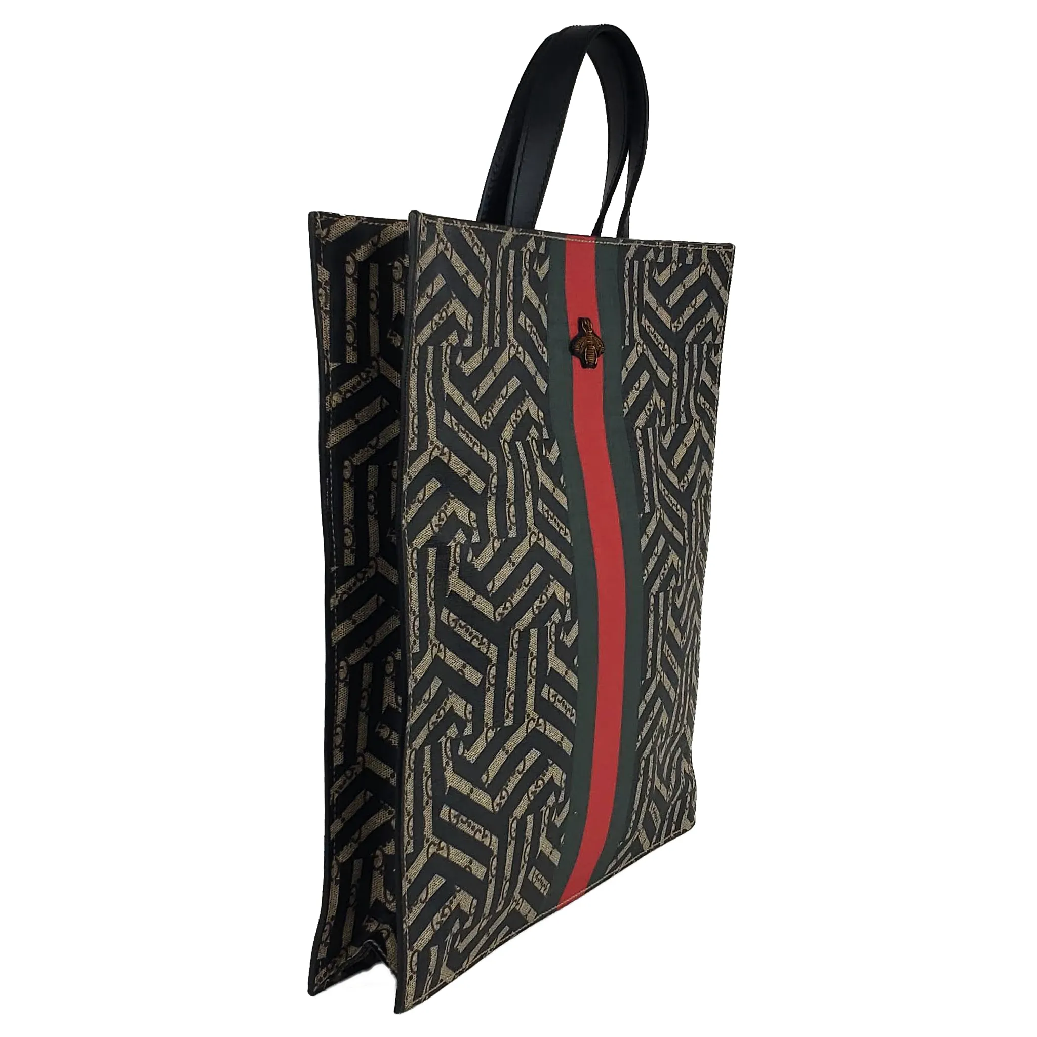 Gucci GG Supreme Caleido Web Tote with Bee Accent