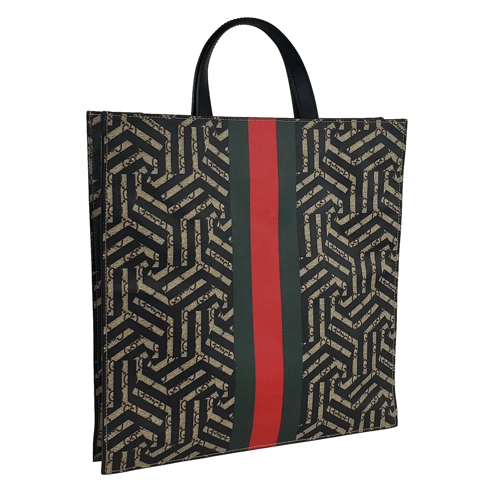 Gucci GG Supreme Caleido Web Tote with Bee Accent