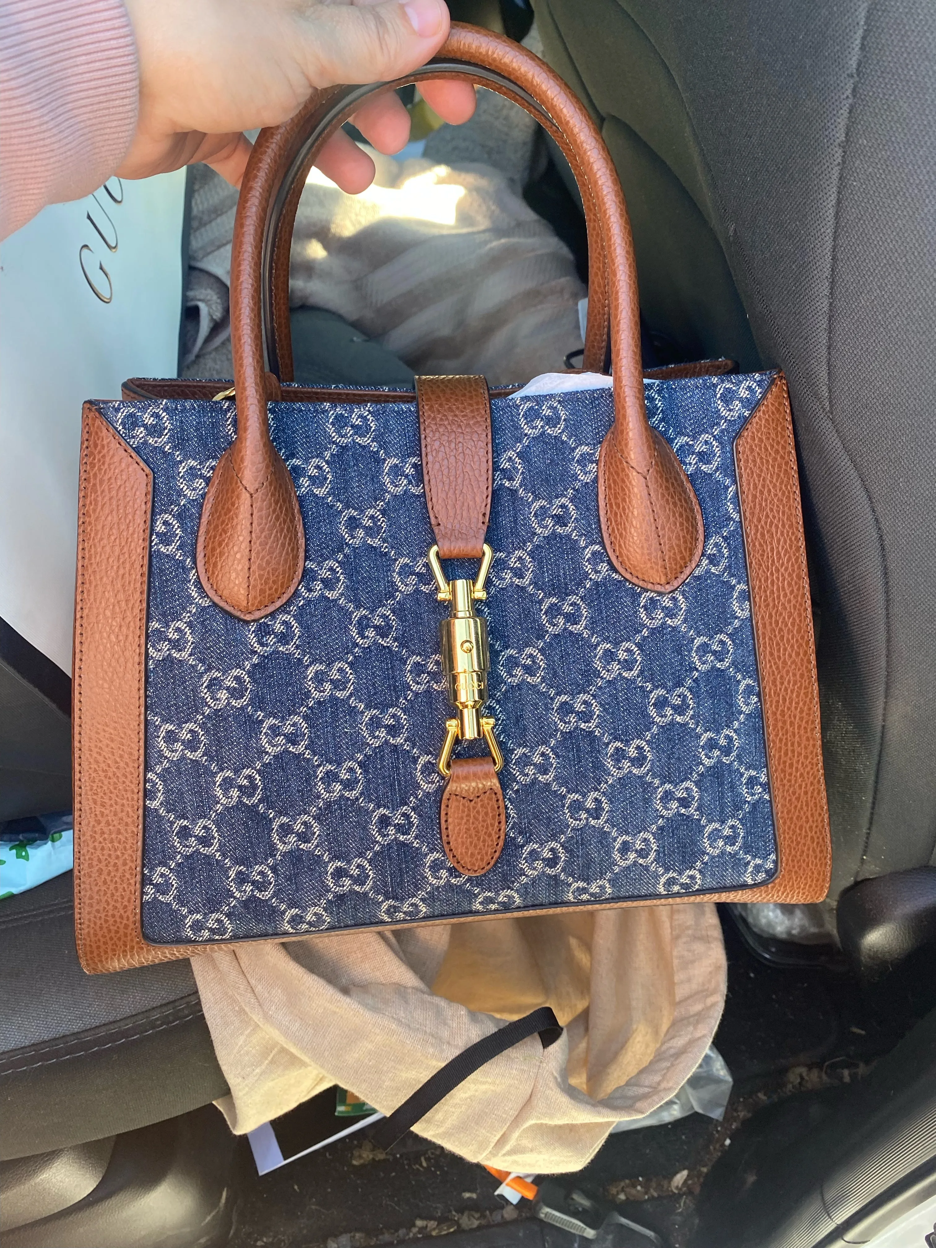 Gucci Jackie 1961 Medium Tote Bag in Denim
