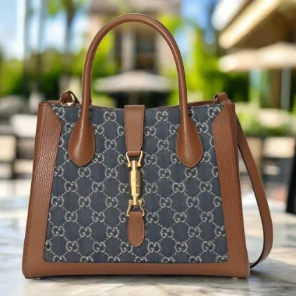 Gucci Jackie 1961 Medium Tote Bag in Denim