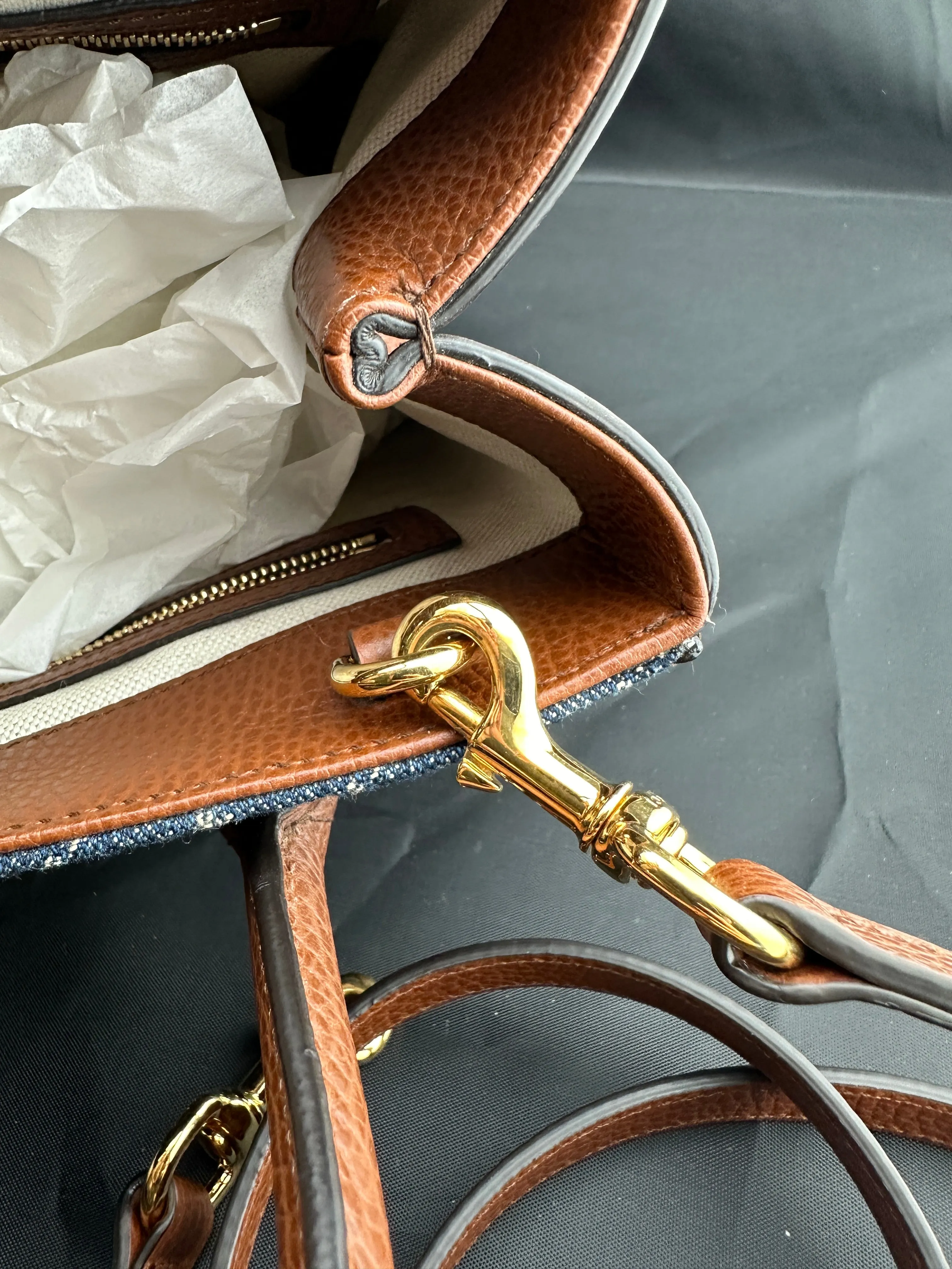 Gucci Jackie 1961 Medium Tote Bag in Denim