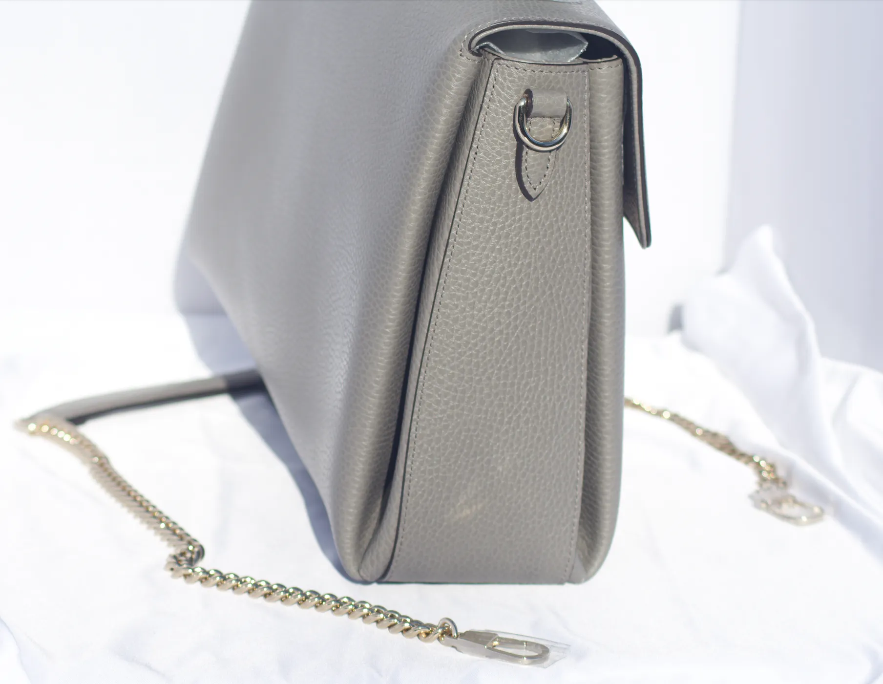Gucci Large Top Handle Interlocking GG Crossbody in Gray