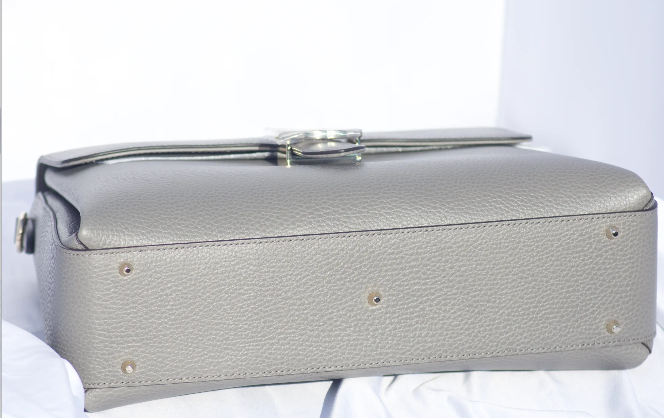 Gucci Large Top Handle Interlocking GG Crossbody in Gray