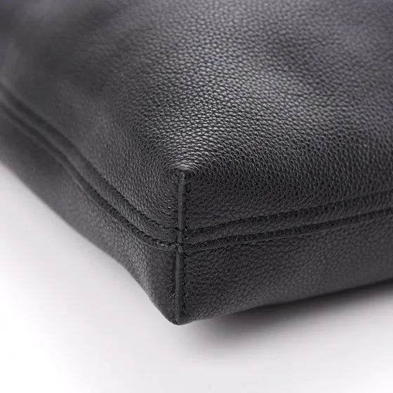 Gucci Logo Print Leather Tote Bag in Black