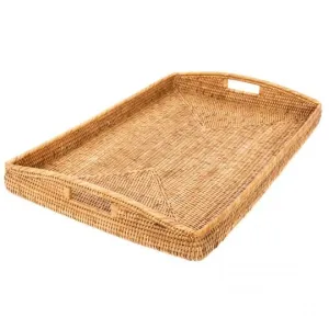 Haddie Rattan Tray with Handles