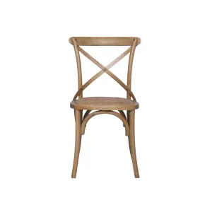 Hampton Dining Chair Natural Oak with Natural Oak Cross Back - Solid Lacquered Oak