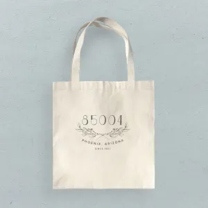 Hand Drawn Branches City State Zip Estd - Canvas Tote Bag
