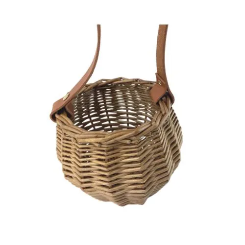 Handwoven Rattan - Round Basket with Handle