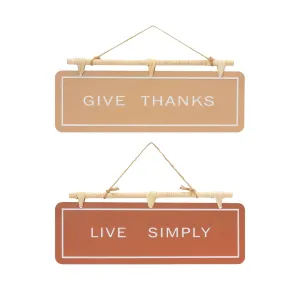 Hanging Fall Sentiment Sign (Set of 2)