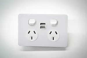 HEM Double Horizontal Power Point 10A USB