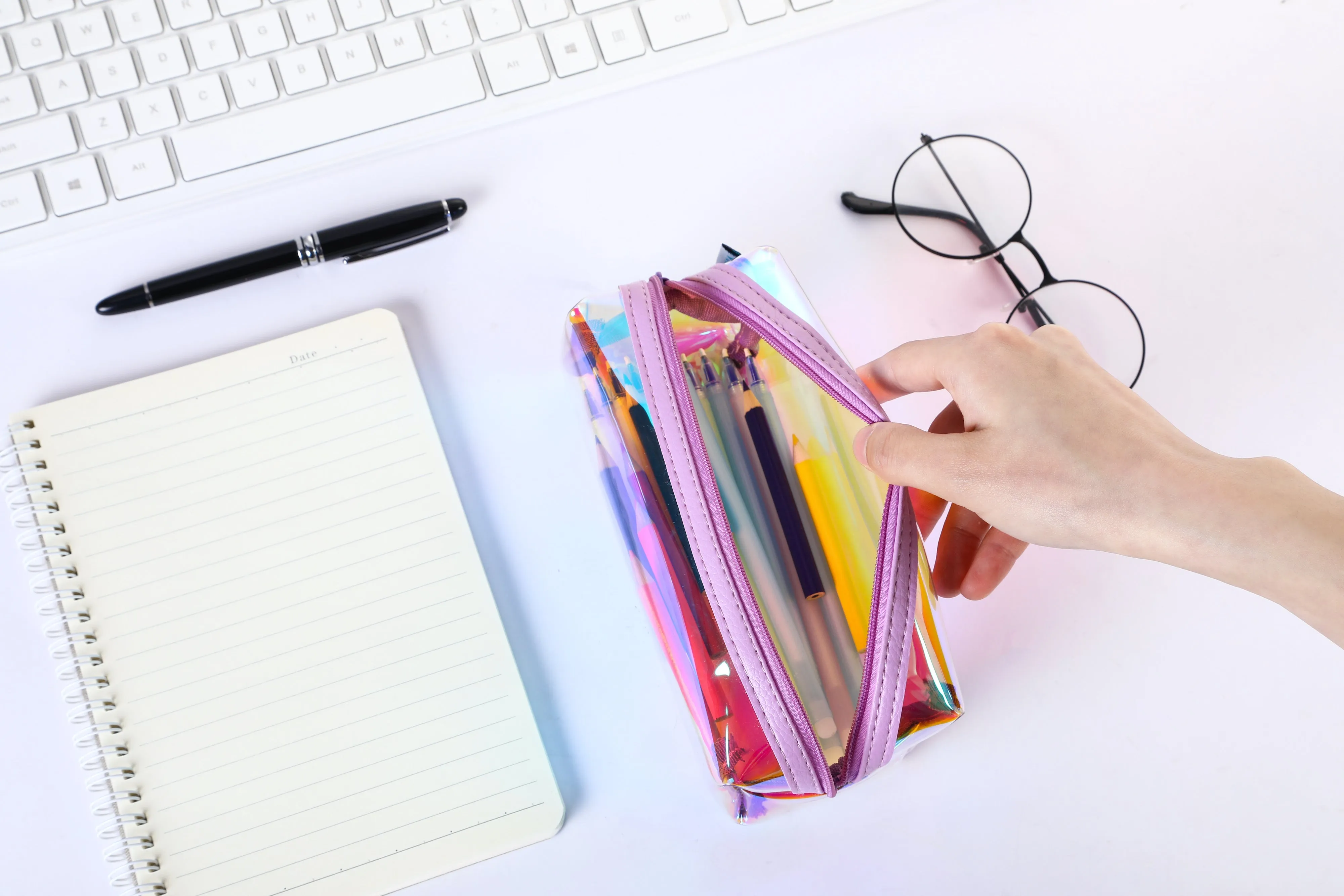 Holographic Clear Makeup Pouch and Pencil Case