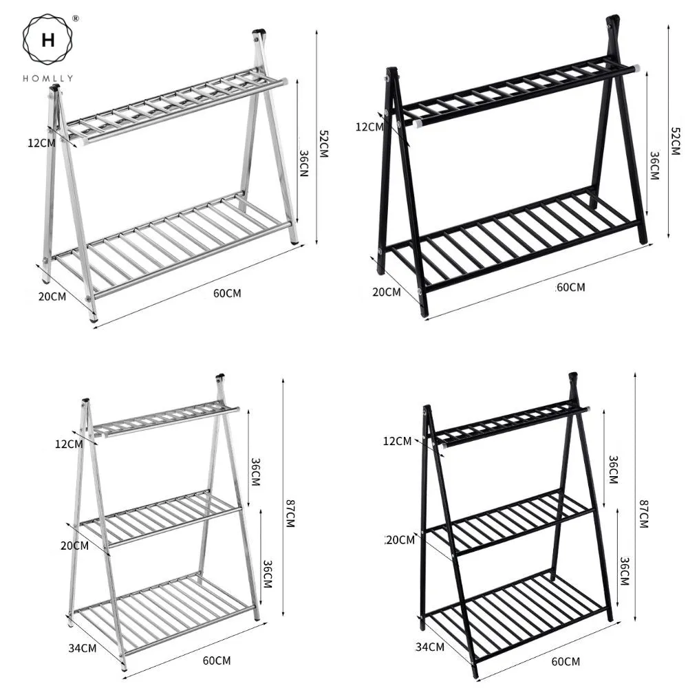 Homlly 2 / 3 Tier Stainless Steel Flower Planter Organizer Rack