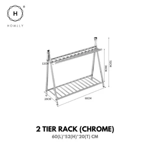 Homlly 2 / 3 Tier Stainless Steel Flower Planter Organizer Rack