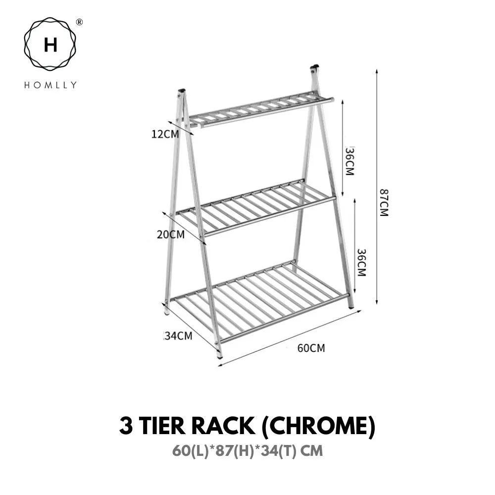 Homlly 2 / 3 Tier Stainless Steel Flower Planter Organizer Rack