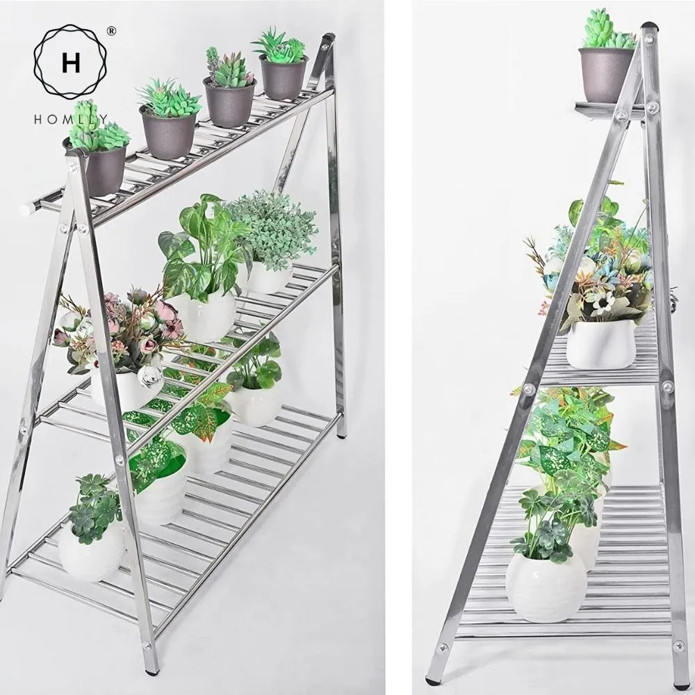 Homlly 2 / 3 Tier Stainless Steel Flower Planter Organizer Rack