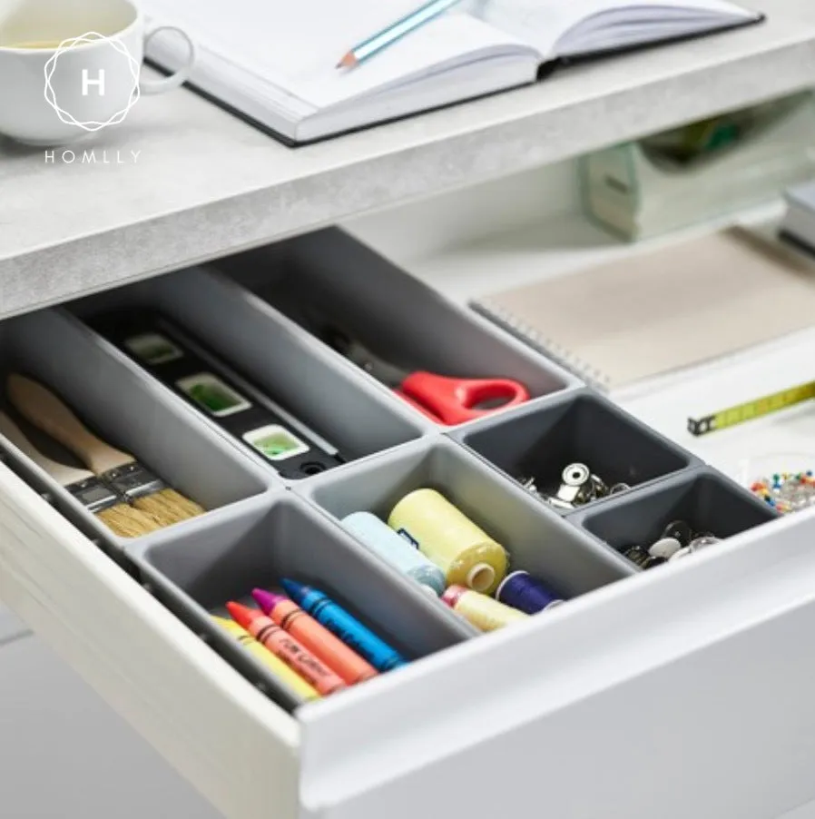 Homlly 7 Pieces Drawer Organizer Set (Grey)