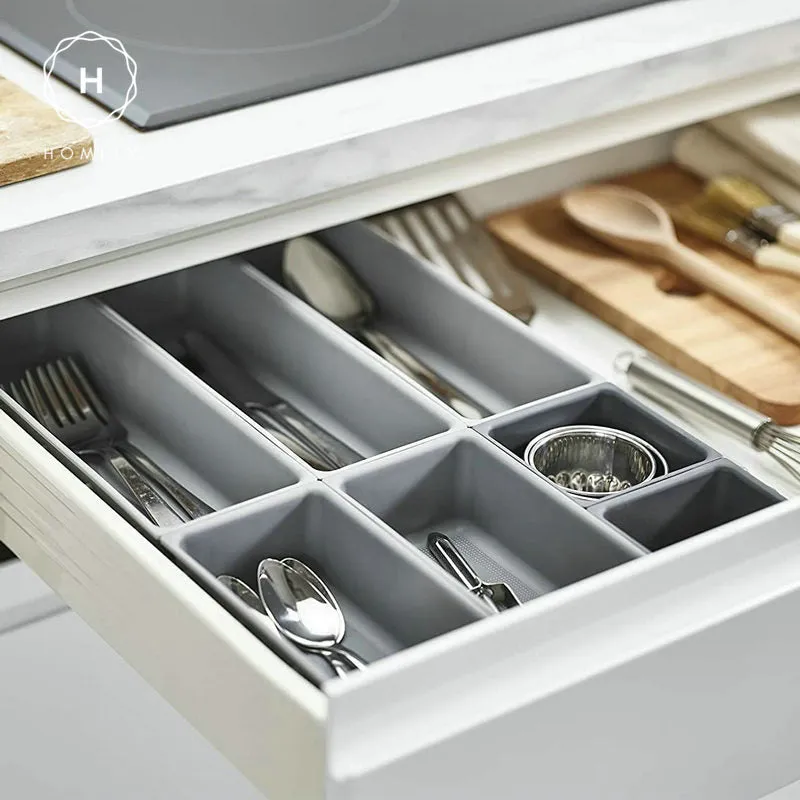 Homlly 7 Pieces Drawer Organizer Set (Grey)