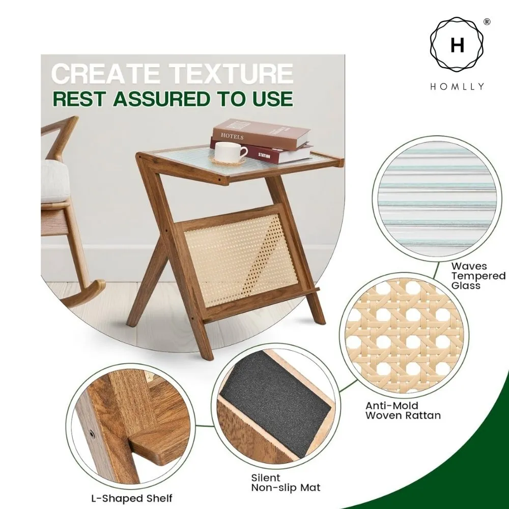 Homlly Z Rattan Side Table