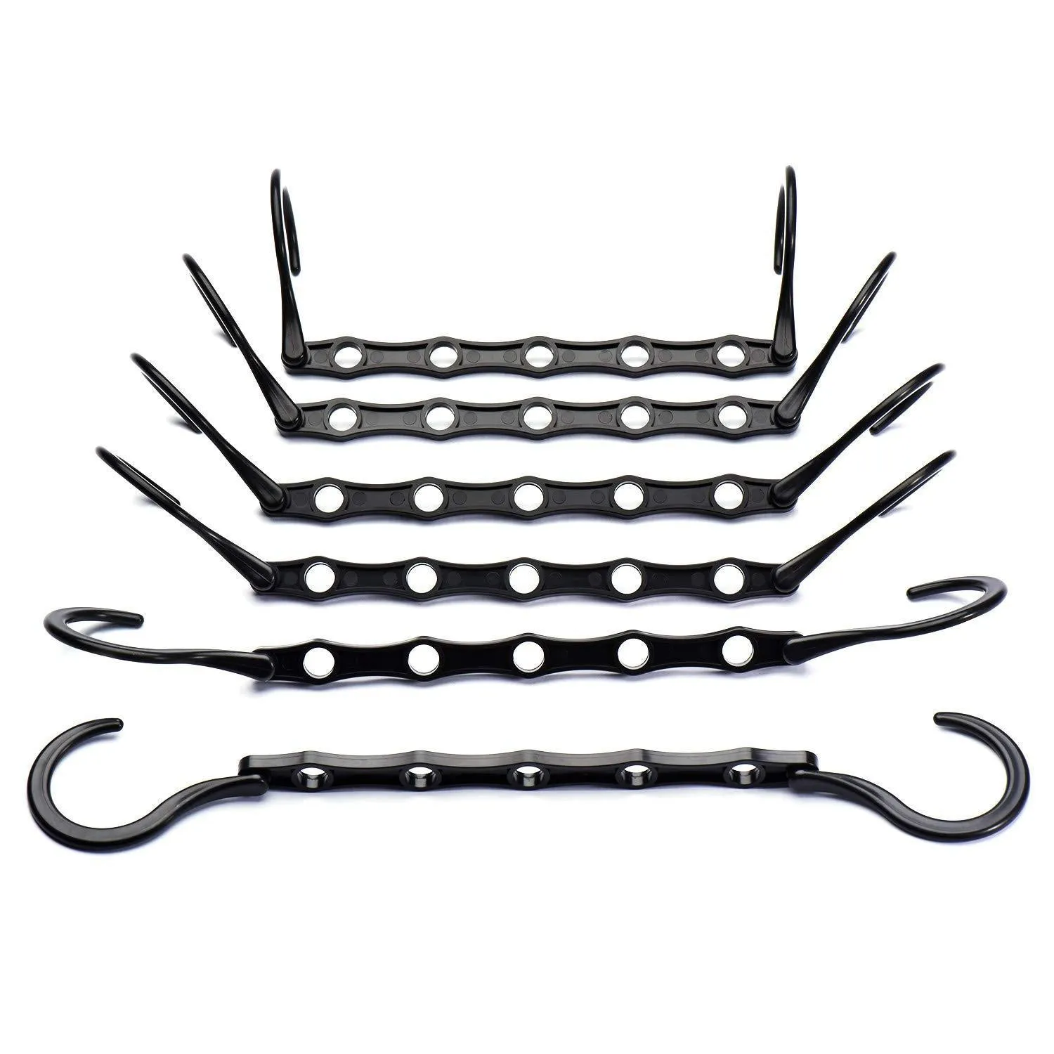 HOUSE DAY Black Magic Hangers Space Saving Clothes Hangers Organizer Smart Closet Space Saver Pack of 10 with Sturdy Plastic for Heavy Clothes