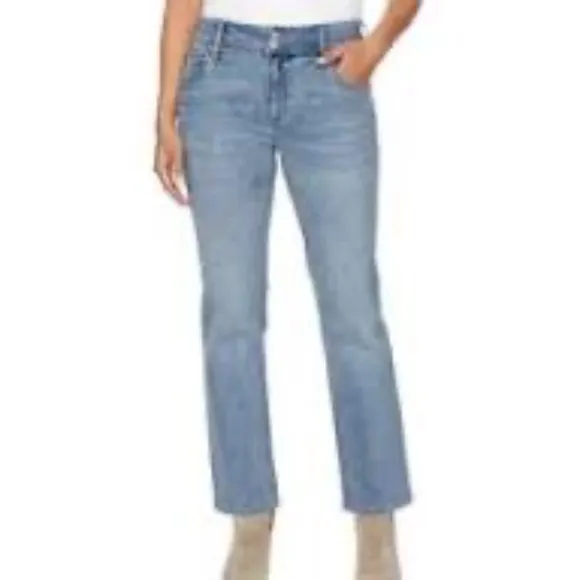 Hudson Womens Premium 5- Pocket Midrise Strait Stretch Denim Icy Blue Various Sz