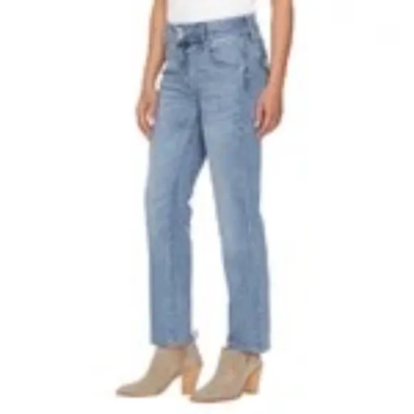 Hudson Womens Premium 5- Pocket Midrise Strait Stretch Denim Icy Blue Various Sz