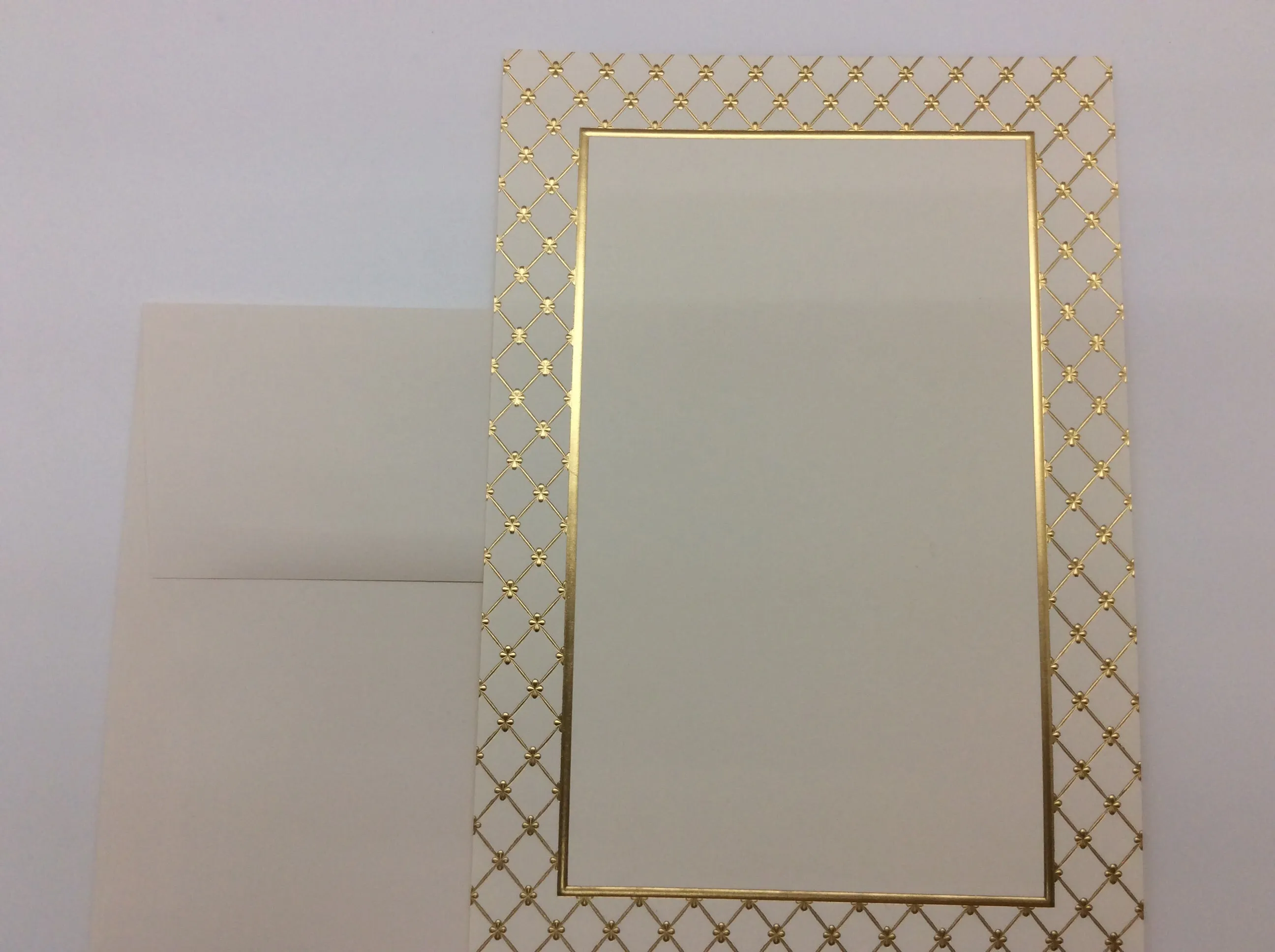 IMPRINTABLE INVITATION-FXD- ECRU WITH GOLD