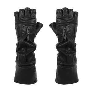 IN STOCK LONG FINGER CUFF DOUBLE ZIP GLOVES