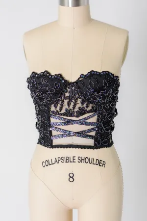 Irridescent Bedazzled Sheer Bustier