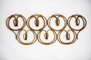 Italian Rattan Coat Rack by Bonacina