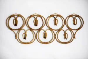 Italian Rattan Coat Rack by Bonacina