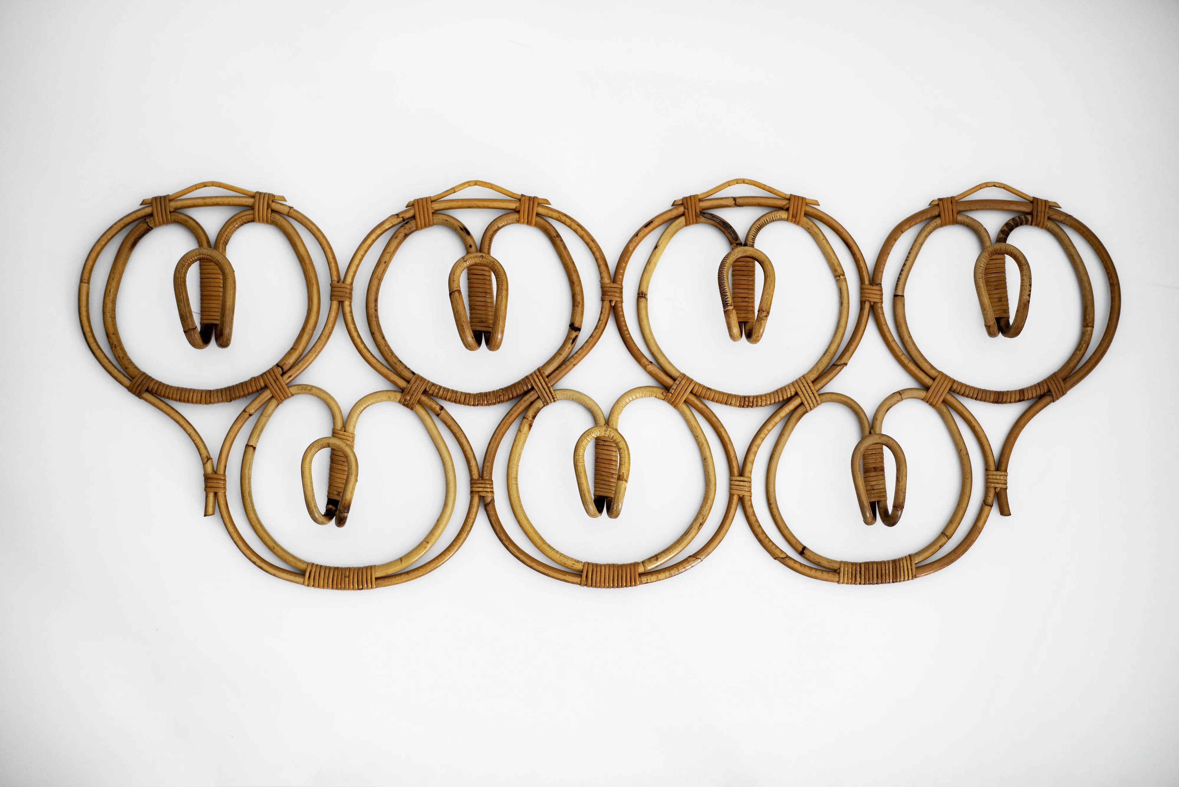 Italian Rattan Coat Rack by Bonacina