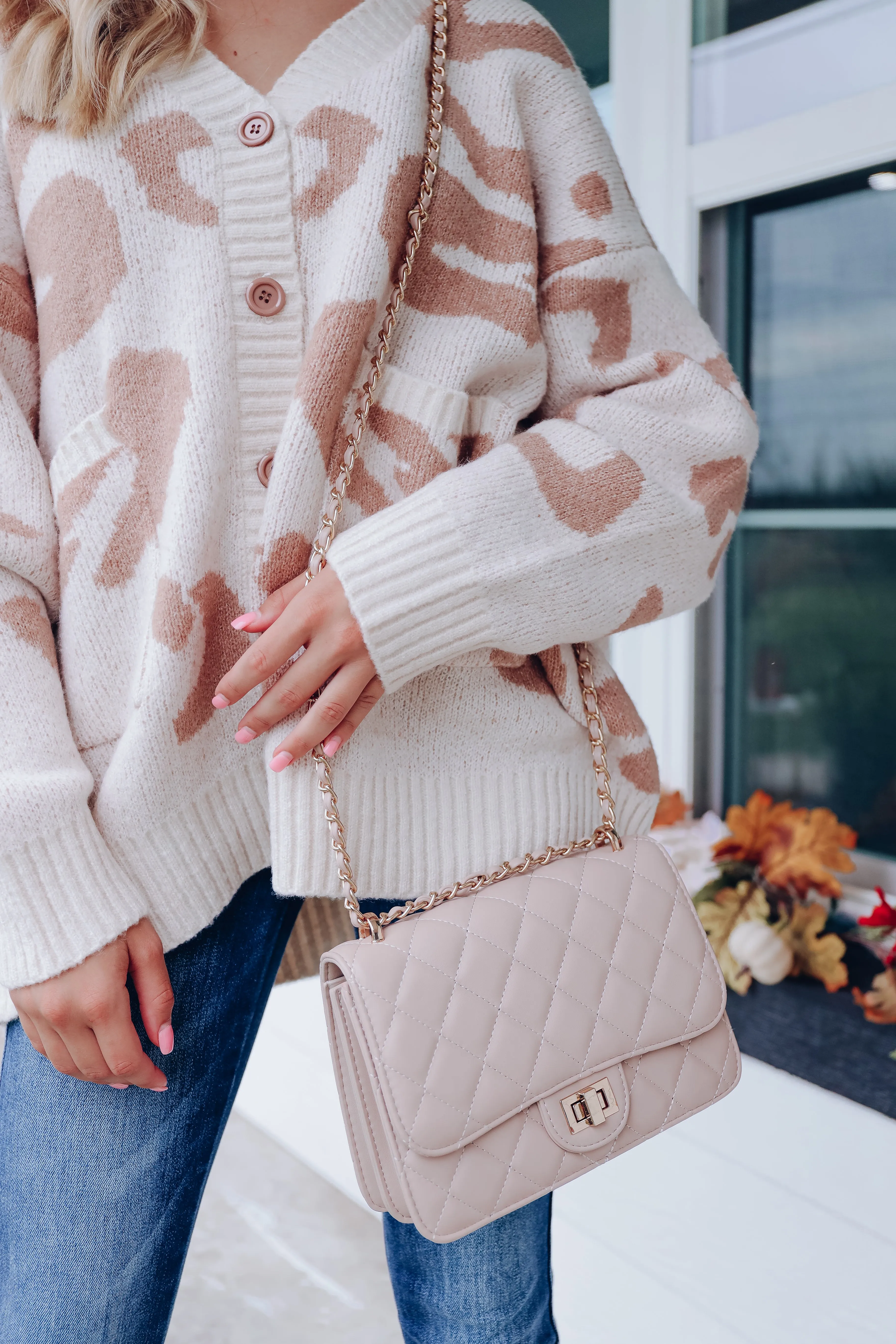 It's Perfect Quilted Crossbody Purse - Nude