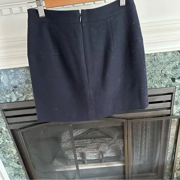 J. Crew Double Serge Wool Mini, Navy, size 2