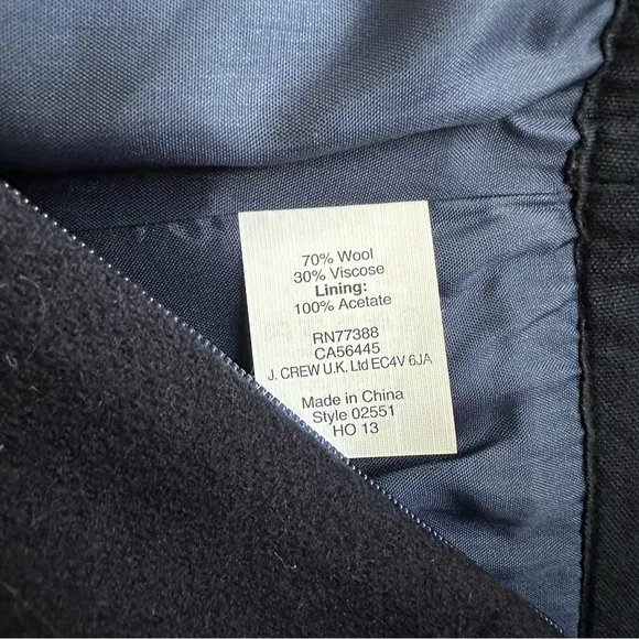 J. Crew Double Serge Wool Mini, Navy, size 2