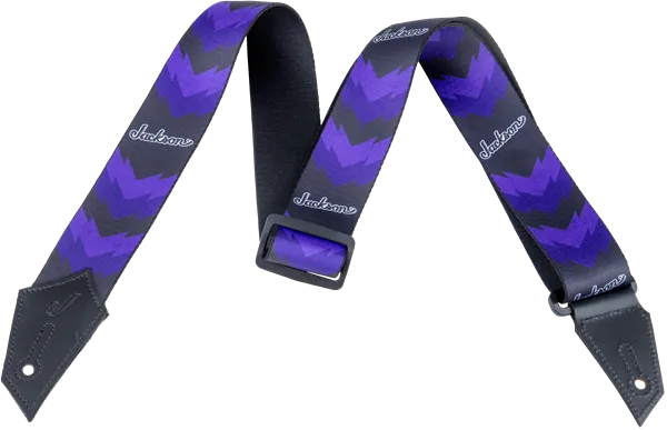 Jackson Strap with Double V Pattern, Black/Purple