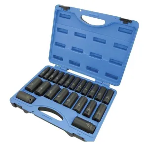 Jet 610339 22 PC 1/2" DR Deep Metric 6 Point Impact Socket Set