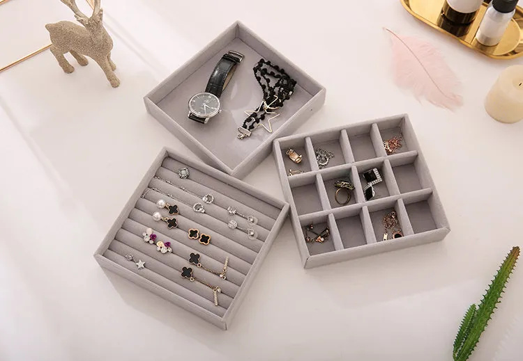 Jewelry Organizer tidying up collection box glass drawer cosmetics storage box organizer containers