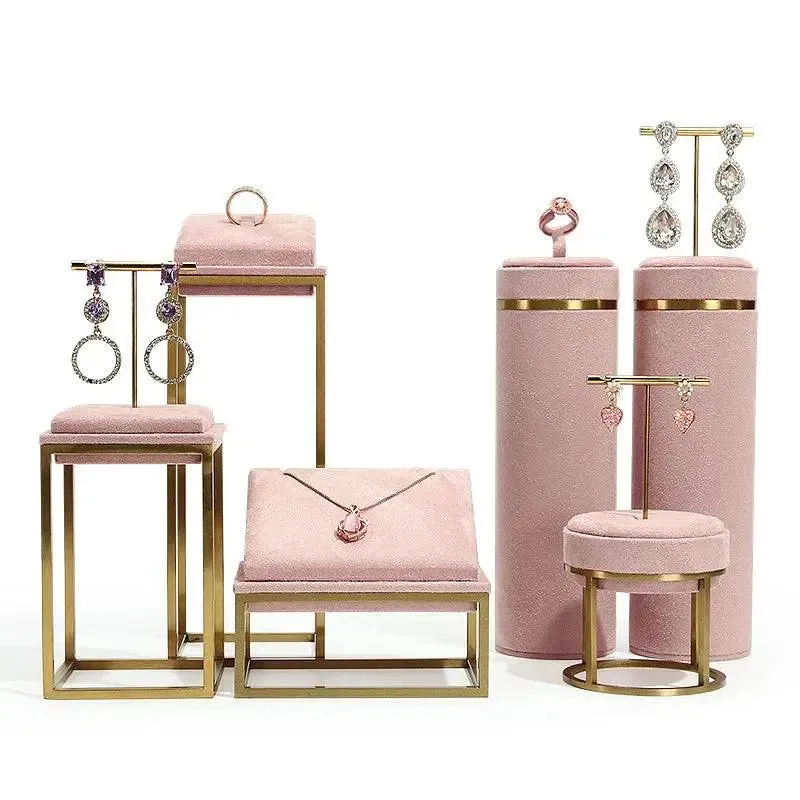 Jewelry Shop Display - Pink Necklace Holder & Earring Organizer