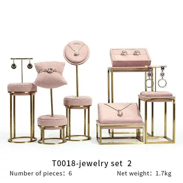 Jewelry Shop Display - Pink Necklace Holder & Earring Organizer