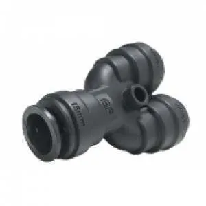 John Guest Speedfit 12mm Push Fit 2 Way Y Divider Black / Manifold (Pack of 2)
