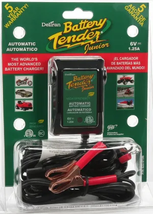 Junior 6V, 1.25A Battery Charger and Maintainer: Fully Automatic 6V Automotive Battery Charger for Cars, Motorcycle, ATVs, and More - SuperSmart Battery Chargers