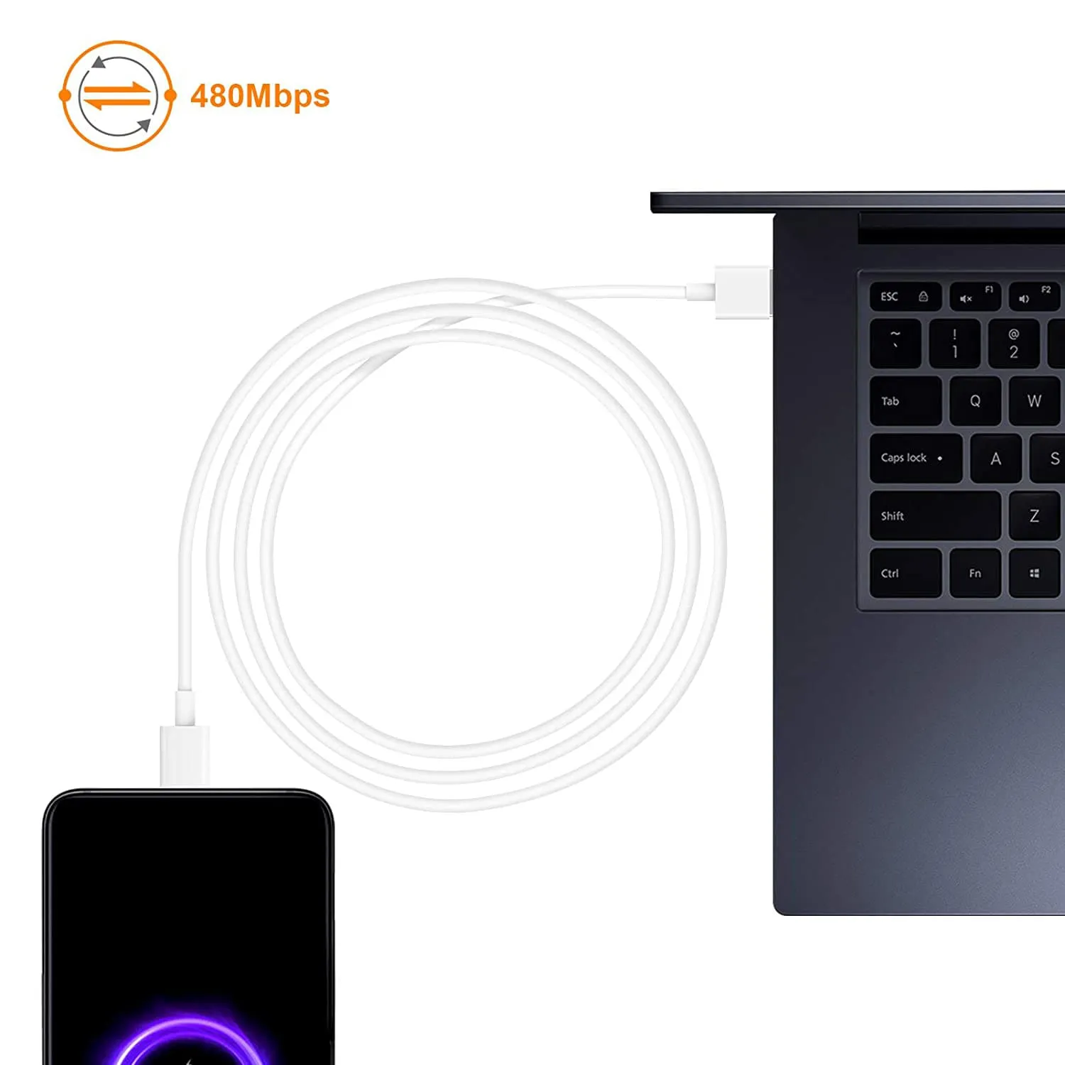 Kabel do ładowania Phoneo USB -  USB-C 6A - SuperCharge 120W - 2 m