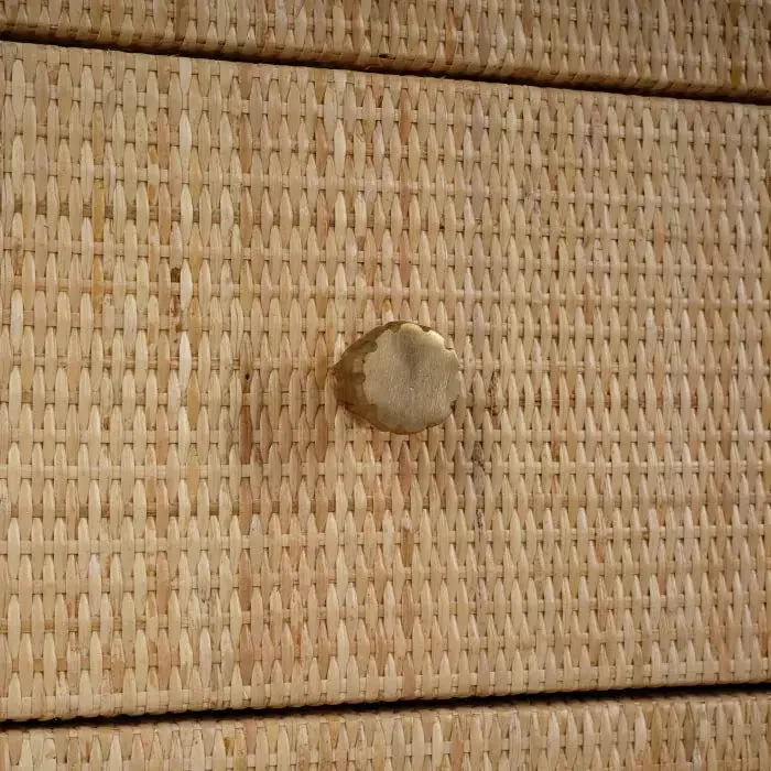 Kagu 3 Drawer Dresser Wrapped in Natural Rattan