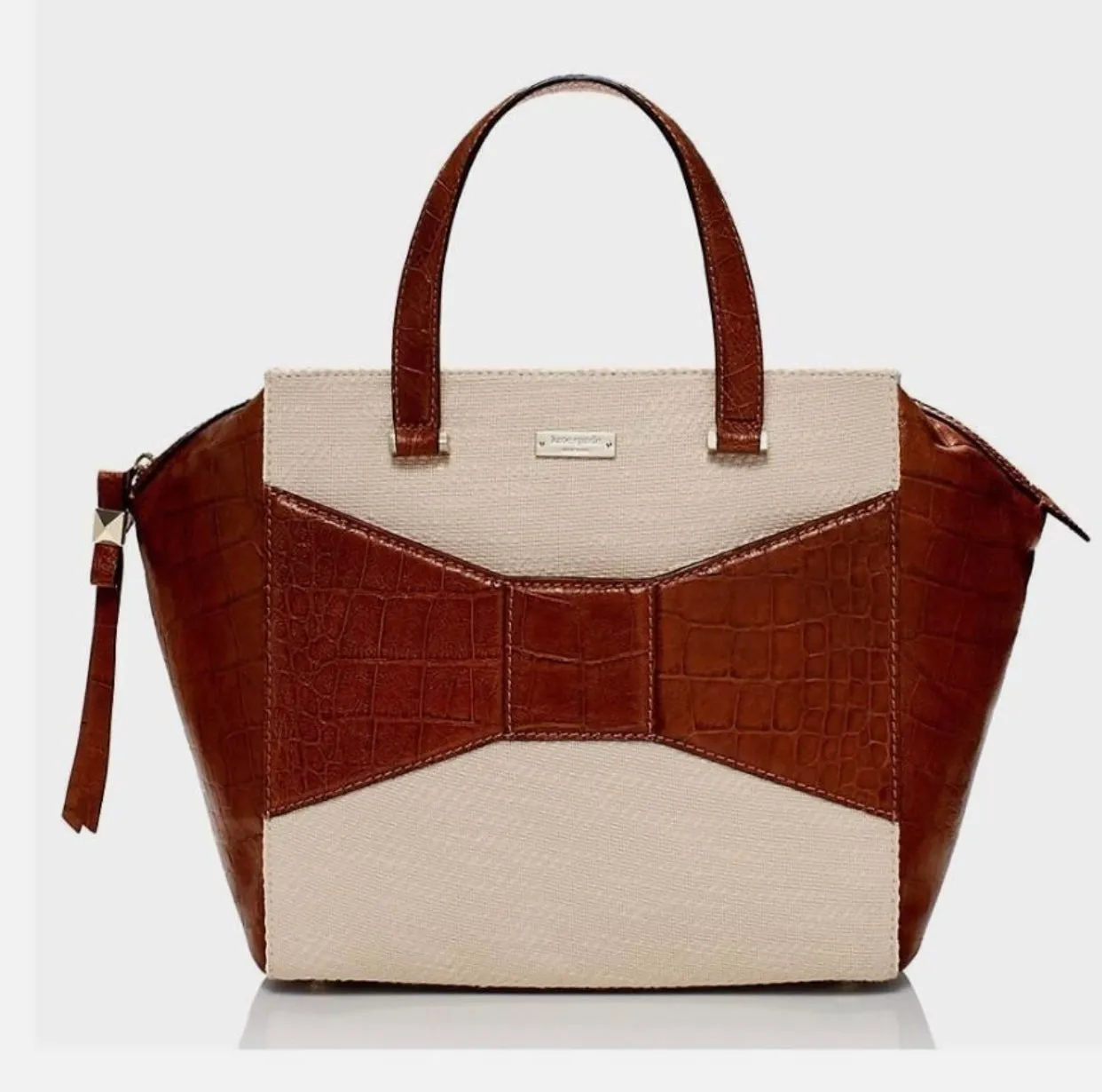 KATE SPADE 2 Park Avenue Luxe Small Beau Madison Ave Croc Leather Hand Bag NWT