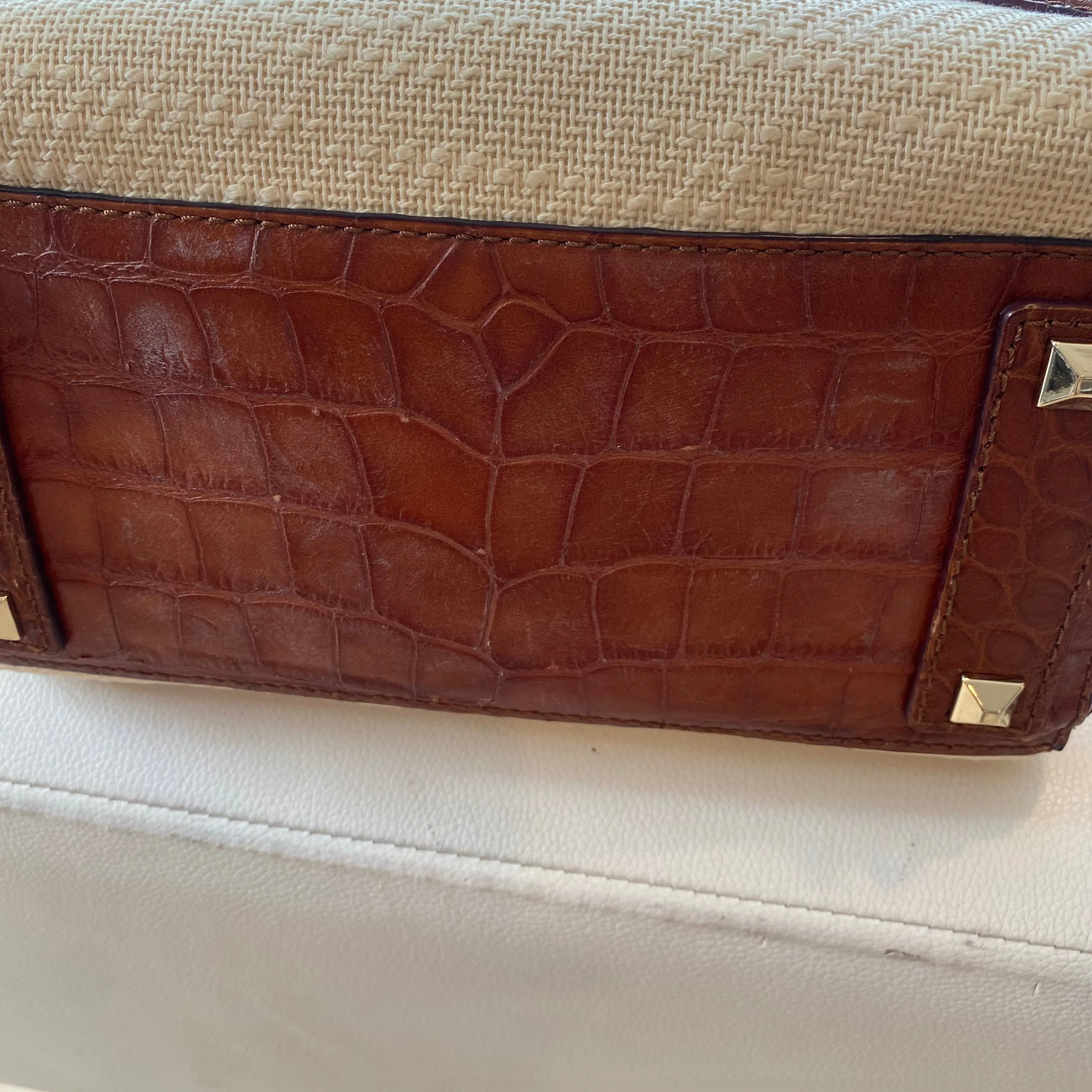 KATE SPADE 2 Park Avenue Luxe Small Beau Madison Ave Croc Leather Hand Bag NWT