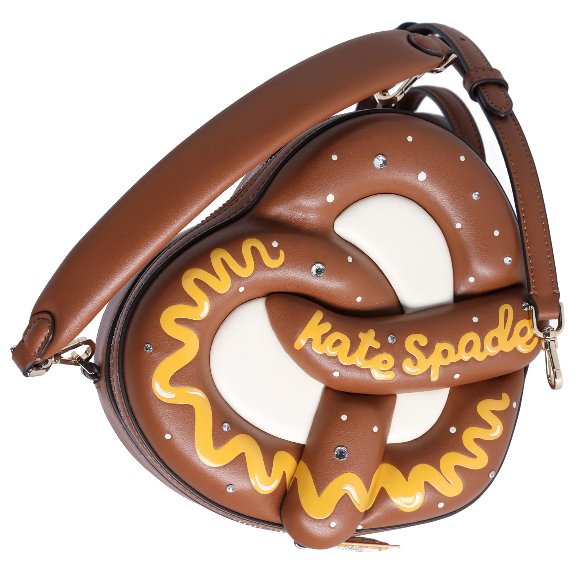 Kate Spade 3D NYC Pretzel Crossbody Brown Leather Bag KI974 Novelty