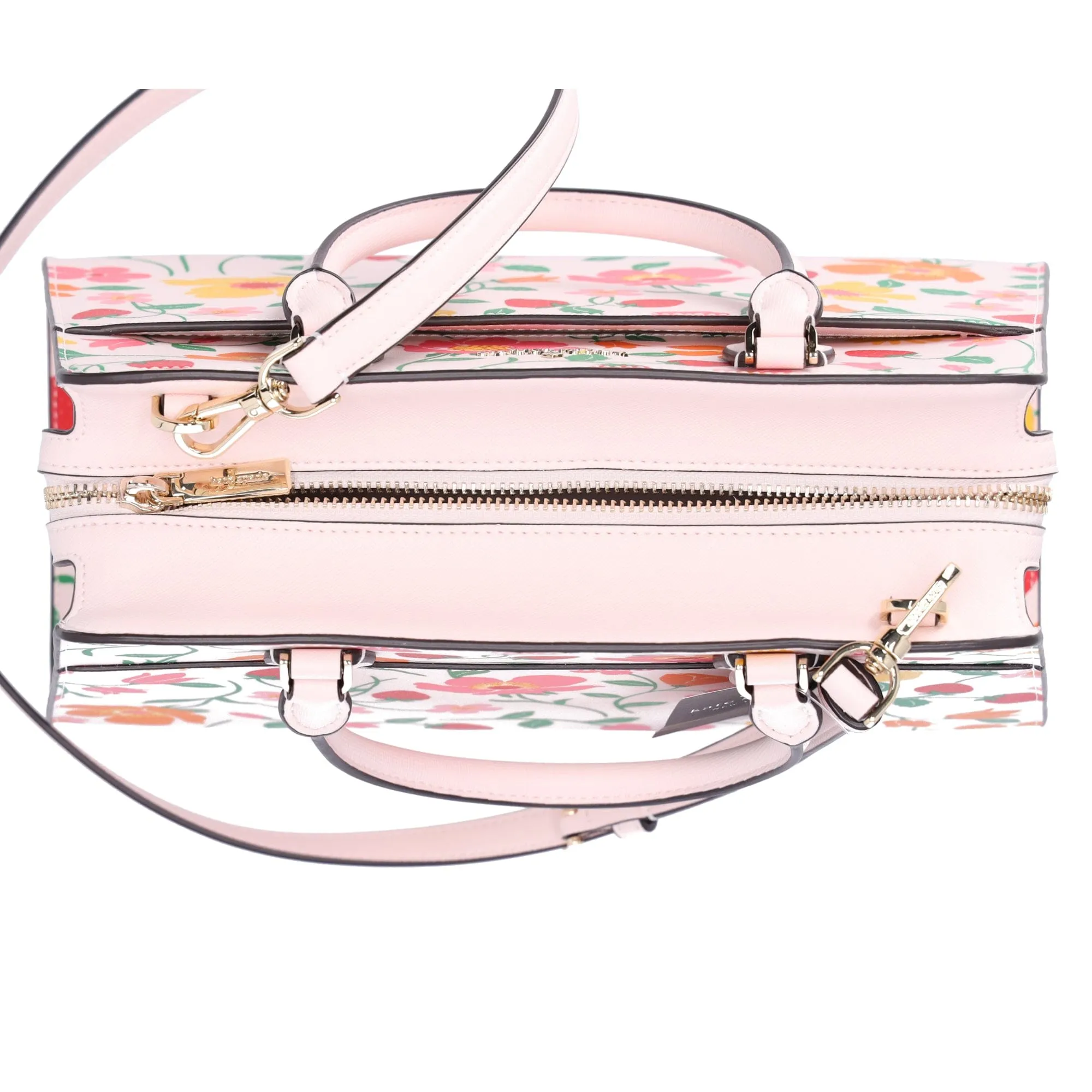 Kate Spade Madison Medium Top Zip Satchel Pink Multi Strawberry Garden Floral
